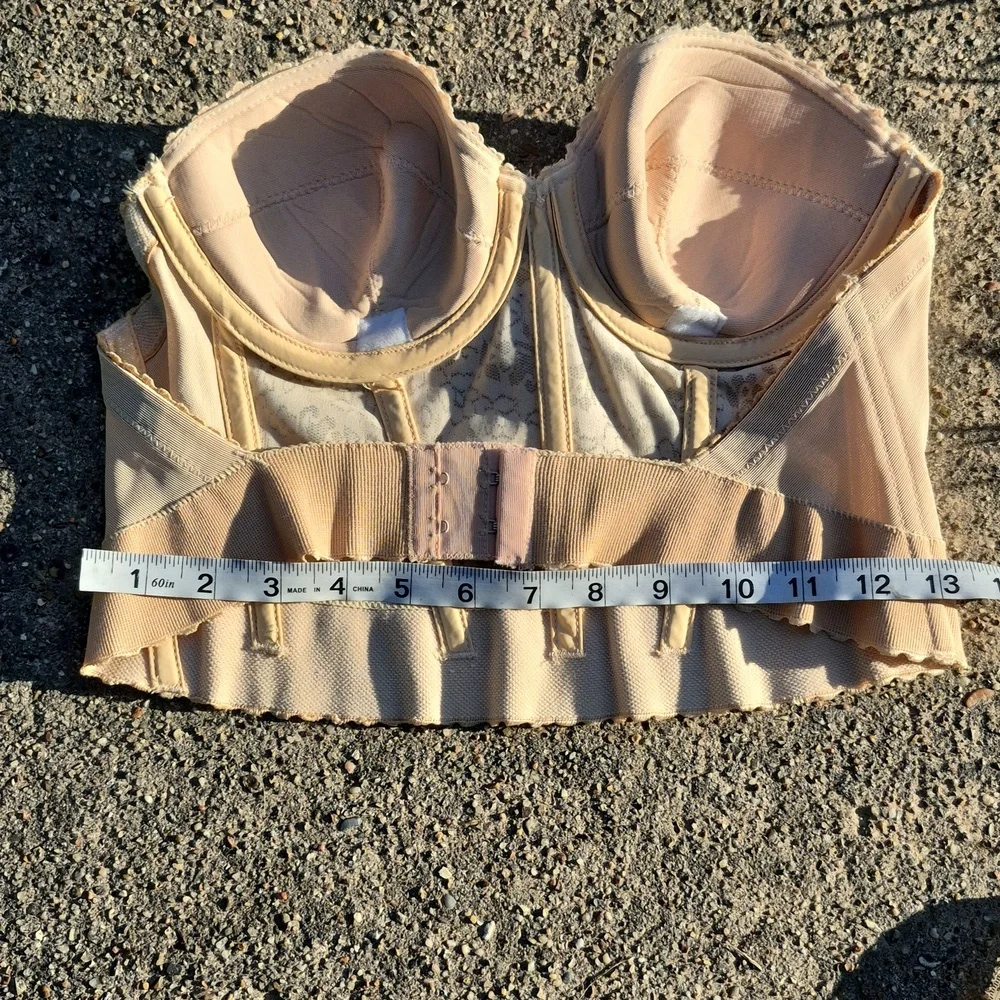 Vintage Beige/Tan Plastic Boned Corset Bustier 34B- Jezebel Renee of‎ Hollywood - Picture 6 of 9
